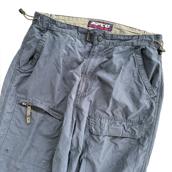 Rare Vtg APCO Y2K Parachute Pants - Baggy Gorpcore Utility Cinch Hem Navy Medium - Picture 3 of 10
